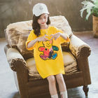 Small quantity clothing factory Comfortable Fabric Cartoon Bear Print T Shirt Girls Tops 90cm To 130cm